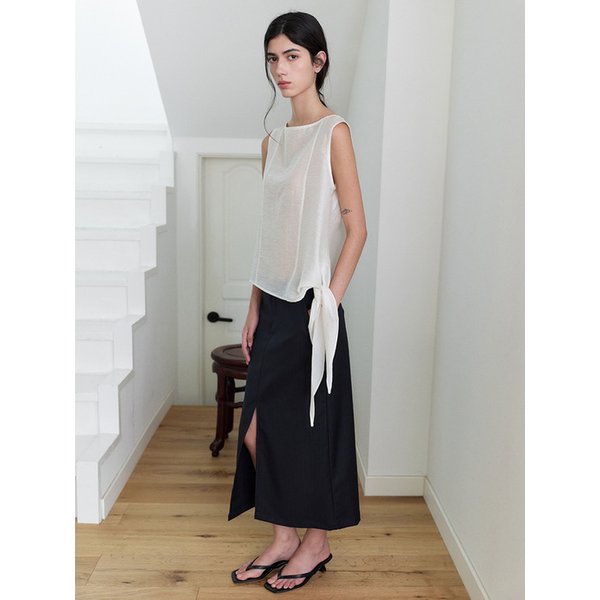 Side Tie Sleeveless _ white