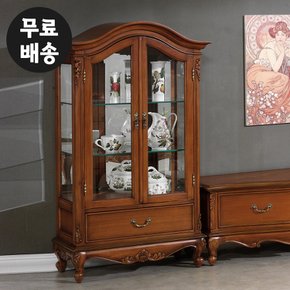 몬테 엔틱 마호가니원목 유리 장식장 3단 거실 고급 예쁜 인테리어 그릇장(800)