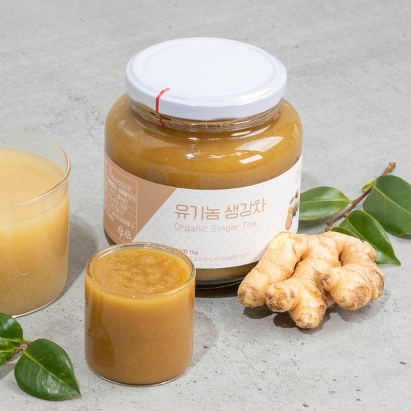 갈아 만든 [ 유기농 생강차 1kg ] 국산 수제 생강청 진저 라떼