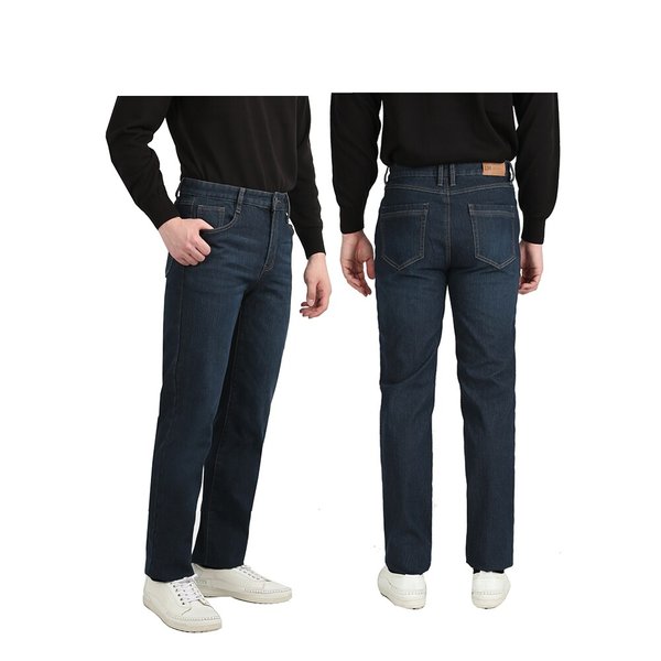 겨울 중년 남성 4050 기모 청바지 데님 LV2-JEK-382-샌드진청