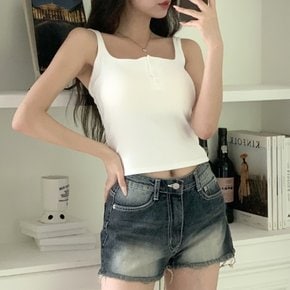 버튼 캡내장 두줄 끈 캡나시 브라탑 티셔츠
