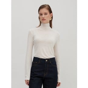 울 소프트 하이넥 티셔츠 화이트 LF26005TS05WH