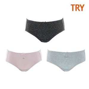 TRY [트라이] 여성 미디 팬티 3매 4