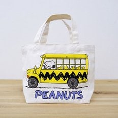 일본 수입 PEANUTS 스누피 런치 토트백 가방 스쿨버스