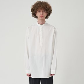 COTTON HENLY NECK SHIRT_WHITE