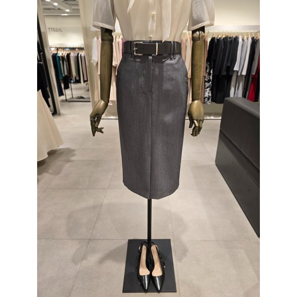 [파주점] 사이드 버튼 슬릿 펜슬 스커트 JS4B0SK391