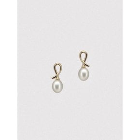 14k coil pearl earrings(1 pair)