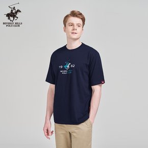 [비버리힐즈폴로클럽]사선 하프 그린 라운드 반팔티 남녀공용 빅사이즈 S~4XL 면티 티셔츠
