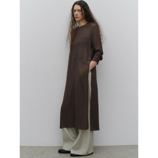 sheer layered dress_brown