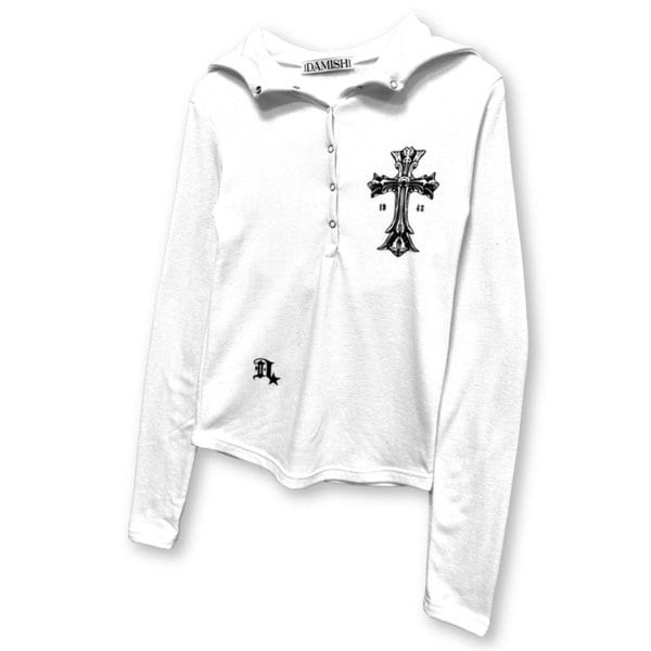 Warm Cross Cozy Snap Hoodie_Ivory