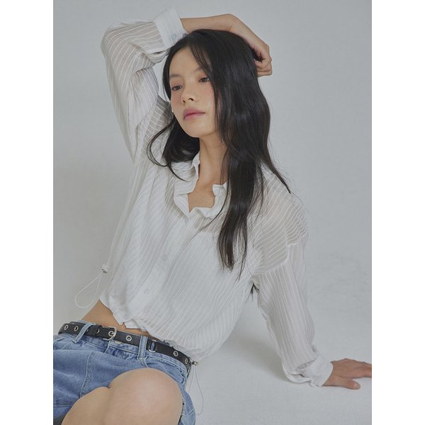 VERTICAL STRIPE DRAWSTRING SHIRTS_T513TP118
