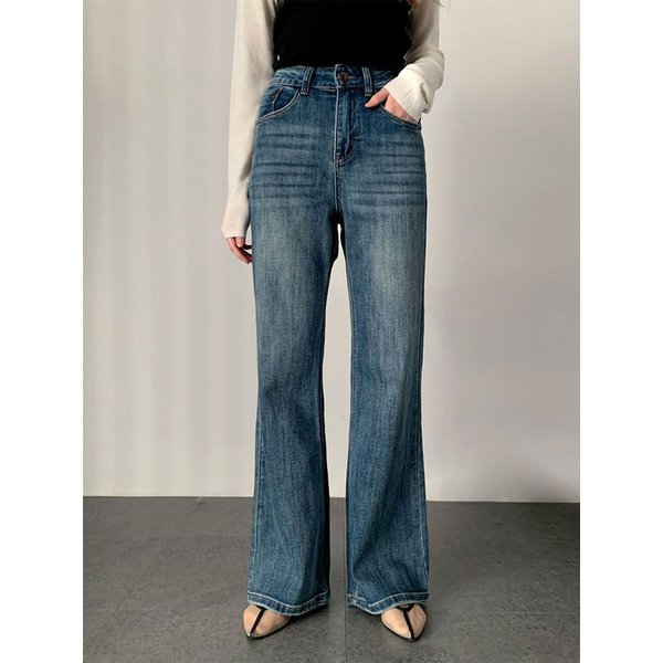 Semi Bootcut Washing Denim Pants (2colors) - VPANTS_053