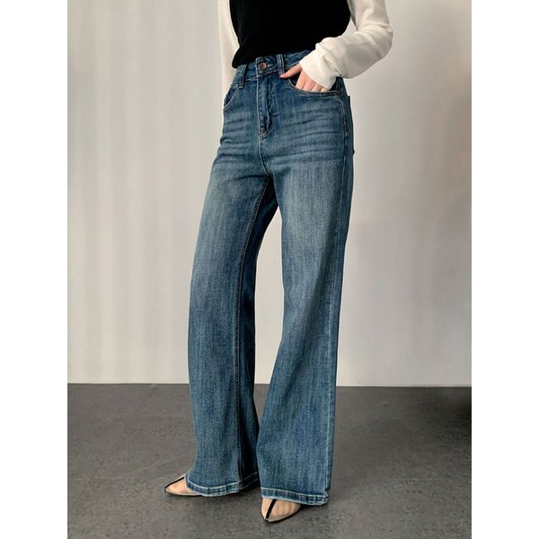 Semi Bootcut Washing Denim Pants (2colors) - VPANTS_053