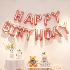 35cm 알파벳 호일 풍선 로즈골드 P 생일이벤트 문자풍선 16인치