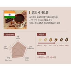 도로시커피팩토리 인도 카피로얄 원두커피 500g 갓볶은원두커피