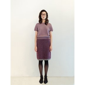 WOOL BLENDED GINGHAM CHECK SKIRT_PURPLE