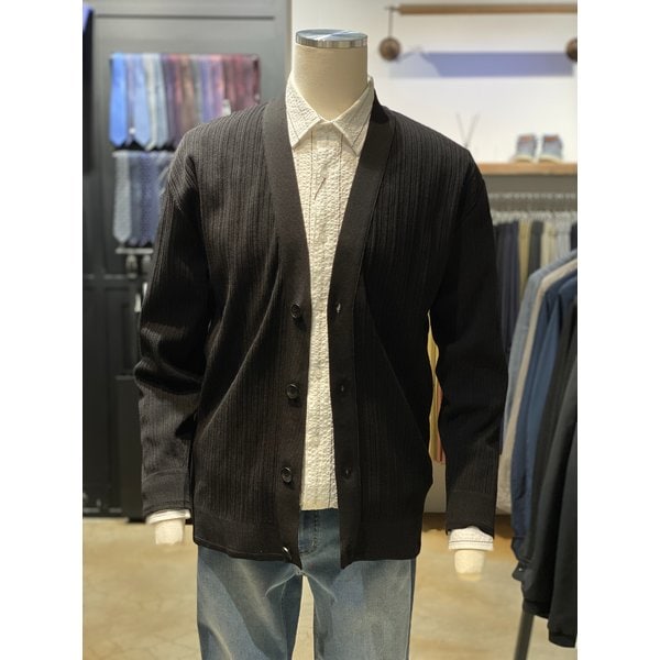 [시흥점] S/S 골지 오버핏 블랙 브이넥 가디건(RPEMKT10A)