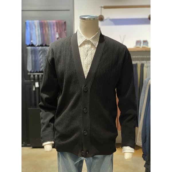 [시흥점] S/S 골지 오버핏 블랙 브이넥 가디건(RPEMKT10A)