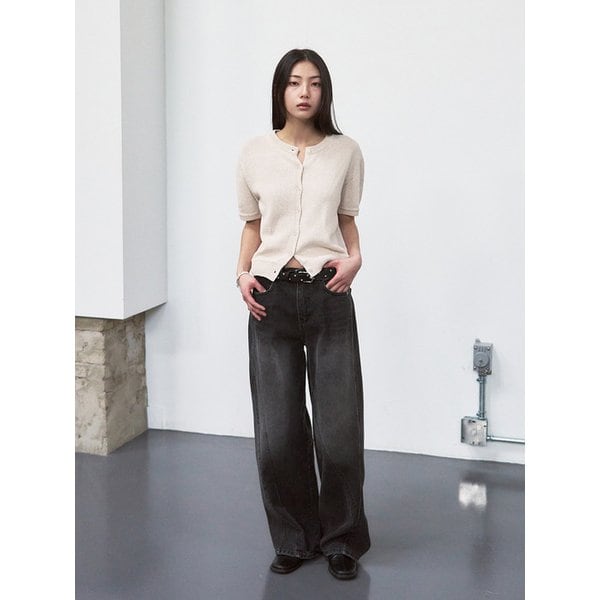 슬랙 쿨링 하프 라운드 가디건 [ivory]