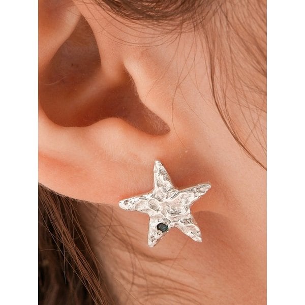 925silver Midnight starfish earring