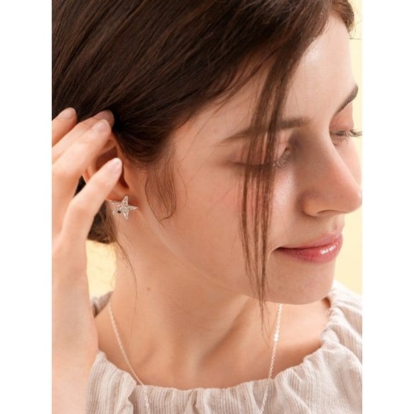 925silver Midnight starfish earring
