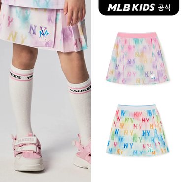 MLB키즈 (공식)24SS 워터 모노그램 플리츠 스커트 (2color) 7FSKM0243