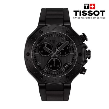 티쏘 [본사직영][NEW] T-레이스 쿼츠 크로노그래프 45mm (블랙 러버) T141.417.37.061.00