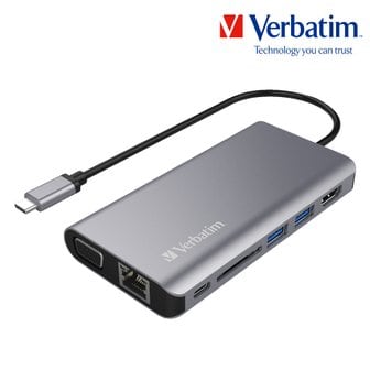 버바팀 8in1 HDMI VGA USB3.0 RJ45 멀티 허브 리더기