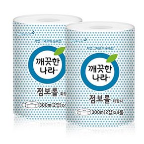 깨끗한나라 점보롤 화장지(2겹 300MX4롤x4팩(16롤))