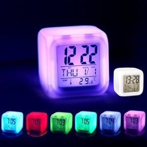 엘홈 LED 알람시계 / 탁상시계 수면등 무드등 달력 온도계 조명 디지털시계