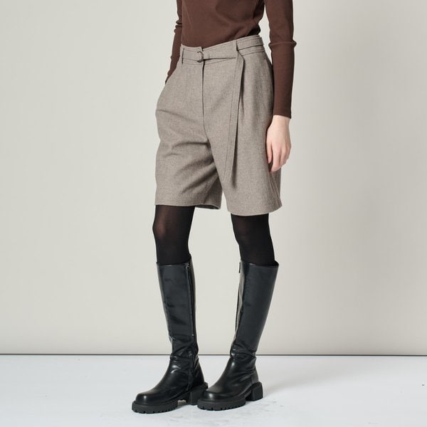 [여주점] 올앤선드리 울 블렌드 벨티드 버뮤다 팬츠 A4W9P309