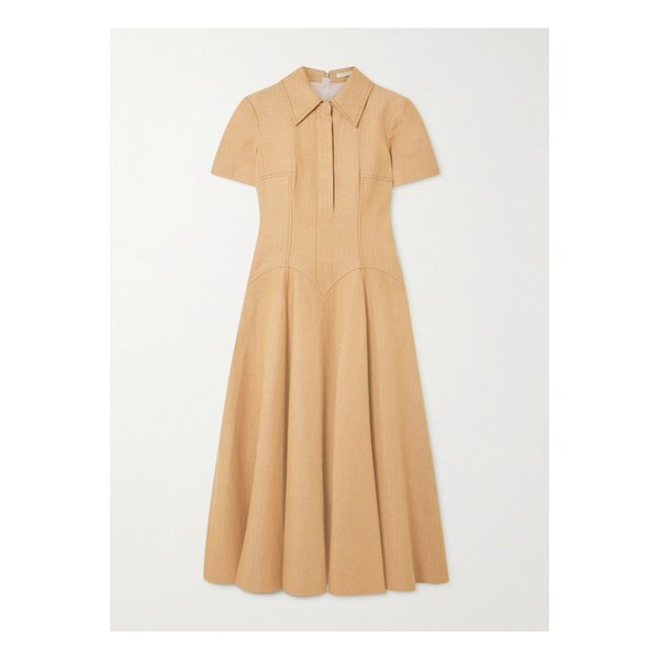 에밀리아 윅스테드 조디 패널 코튼 혼방 자카드 셔츠 드레스 탠 브라운 46376663162865175