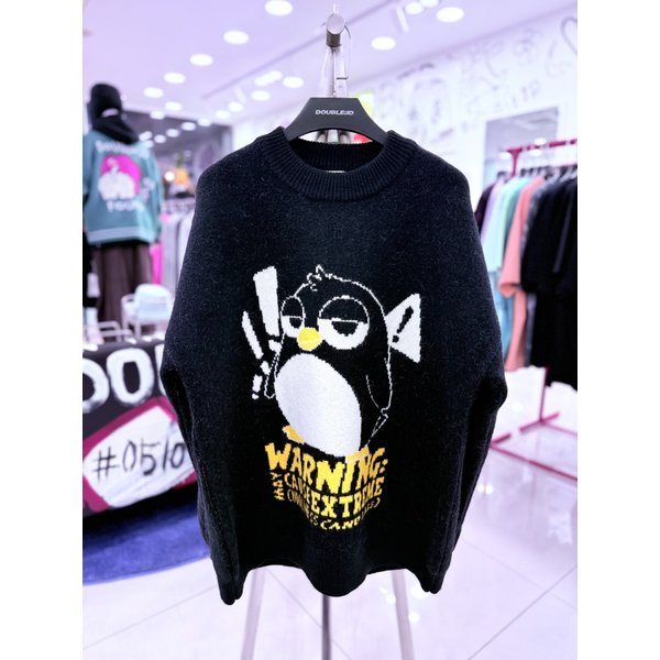 [여주점] 팽귄 빅, 오버핏헤비니트,블랙 JGZZ51C06