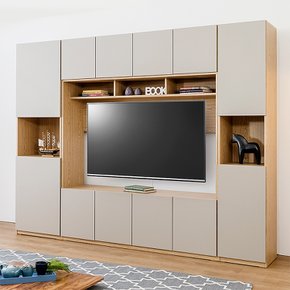 칸트 2600 풀세트 월플렉스 TV장 책장 거실장(상부도어형)