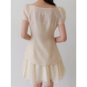 [FAIRY] Chiffon Flare Mini-skirt / Cream Yellow(2color)