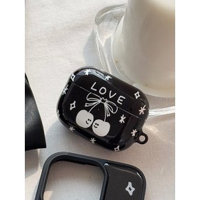 리본체리 하드 에어팟 케이스 블랙