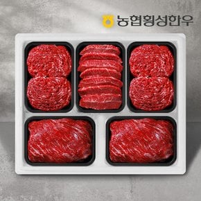 [냉동][농협횡성한우] 1등급 명품정육세트 6호 2.5kg(국거리2팩+불고기2팩+특수부위1팩) /팩당500g (특수부위:치마,부채,업진,차돌박이,아롱사태)