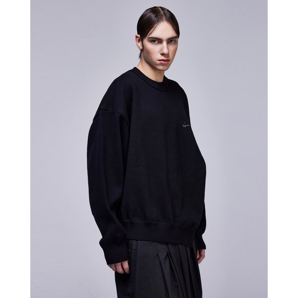 [파주점] 컬렉션 미러드 유스 엠브로이드 니트 SH2KT700BK