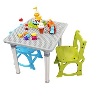 플라팜 유아책상의자세트(유아책상+입식의자) 큰블럭테이블  듀플로테이블 입식테이블