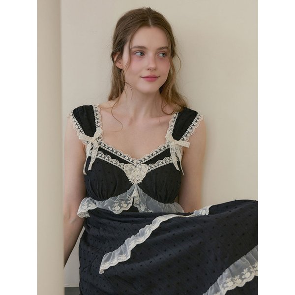 여성 조젯 코튼 브라캡 민소매 원피스 잠옷