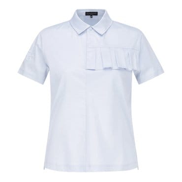 세인트앤드류스 [60% 가격인하] 여성 플리츠 디테일 세미 오버핏 크롭 반팔 티셔츠. (821C2TO079BL)