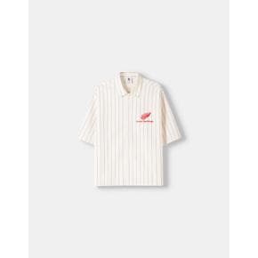 버쉬카 스트라이프 반팔 셔츠 6433/054 OFF WHITE