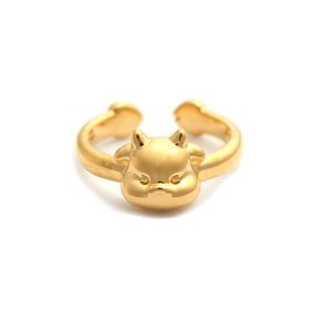 24K 순금 소띠 할로우 돌반지 0.4g