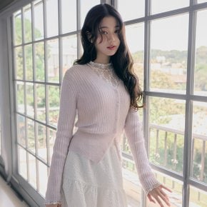 MOHAIR BLENDED TWO WAY BUTTON CARDIGAN PINK