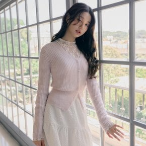 MOHAIR BLENDED TWO WAY BUTTON CARDIGAN PINK