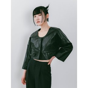 Vegan Leather Cropped Jacket (JVSB204)