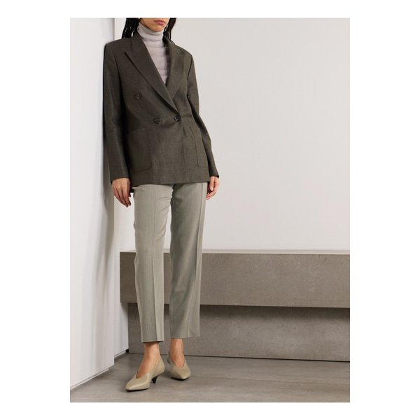 허드슨 크롭 플리츠 울 테이퍼드 팬츠 그레이 1647597355212176