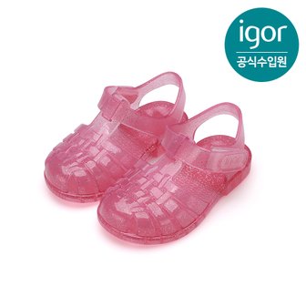 트래드후스 [IGOR] 이고르 클라시카 크리스탈 글리터 푸시아 키즈샌들 여름샌들 유아샌들 키즈젤리슈즈