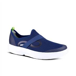 4693516 OOFOS Mens Oomg Mesh Low Shoe In White/navy