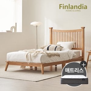 핀란디아 아멜리 원목 평상형 침대 슈퍼싱글SS+24포켓매트리스